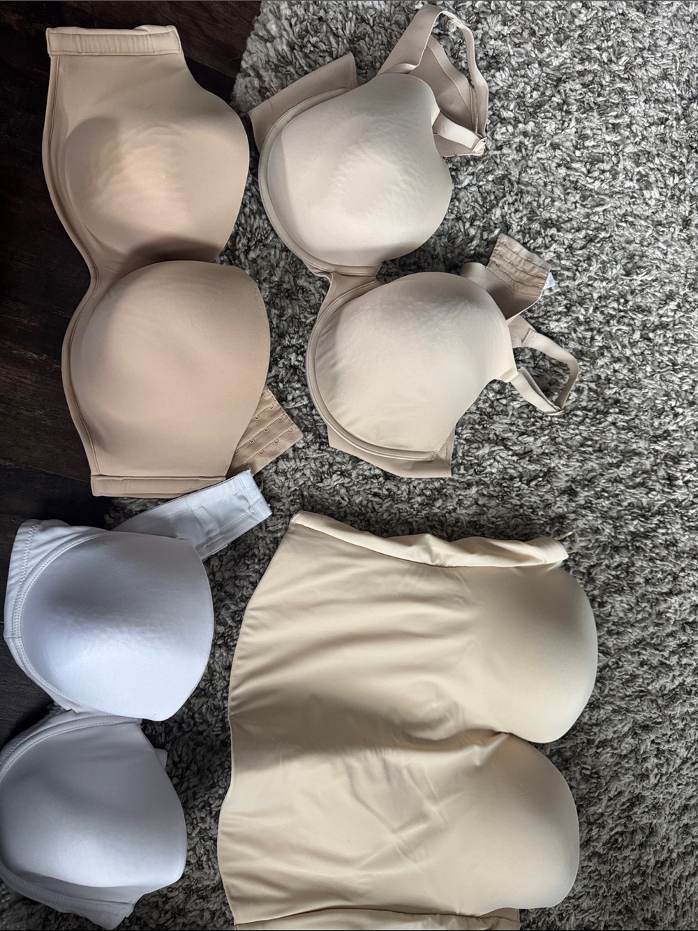 Cacique Nude and White T-Shirt Bras and Shapewear Set